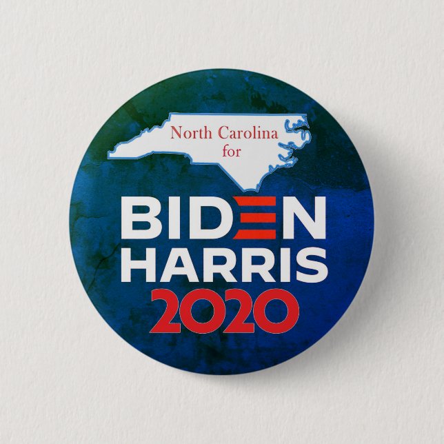Chapa Redonda De 5 Cm Carolina del Norte para Biden Harris 2020 (Anverso)