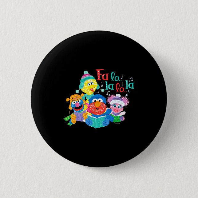 Chapa Redonda De 5 Cm Caroling Sesame Street  (Anverso)