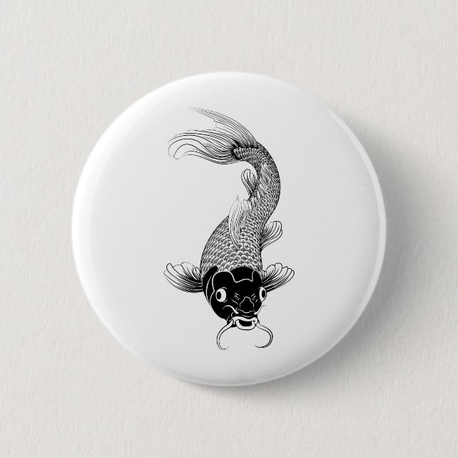 Chapa Redonda De 5 Cm carpa del koi (Anverso)