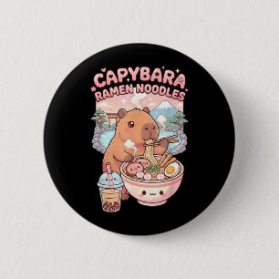 Chapa Redonda De 5 Cm Carpincho Divertido Fideos Ramen Kawaii Carpincho