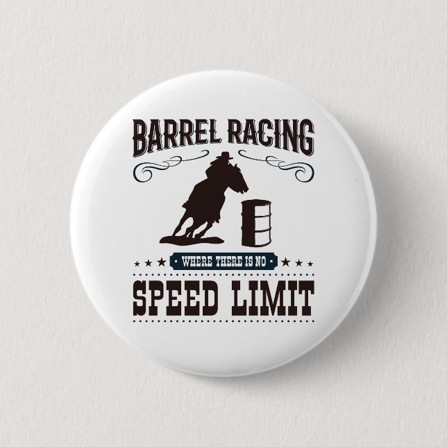 Chapa Redonda De 5 Cm Carreras De Barril Donde No Hay Límite De Velocida (Anverso)