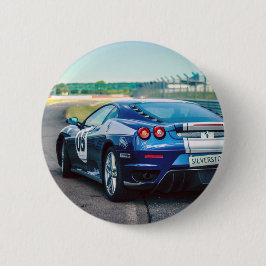 Chapa Redonda De 5 Cm Carro de carreras azules