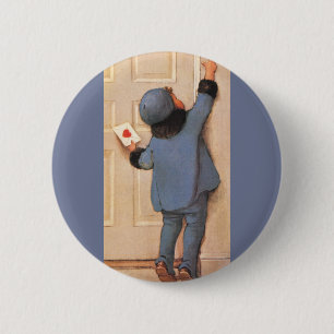 Chapa Redonda De 5 Cm Carta de amor vintage de Jessie Willcox Smith