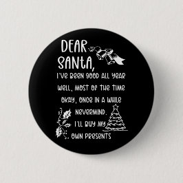 Chapa Redonda De 5 Cm Carta divertida a Santa Navidades regalos de Navid