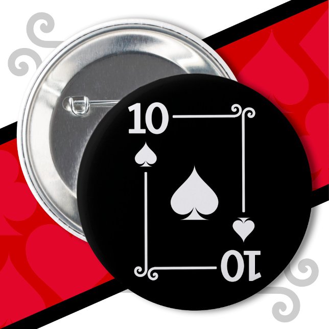 Chapa Redonda De 5 Cm Cartas de Jugar Costume 10 Spades Card Diez Card (Subido por el creador)