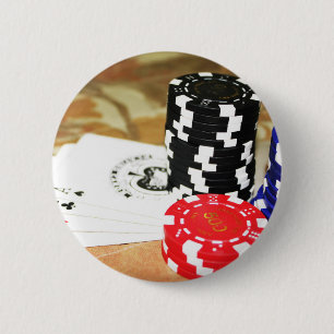Chapa Redonda De 5 Cm Cartas de póquer Aces Chips Juego de Ganancia del