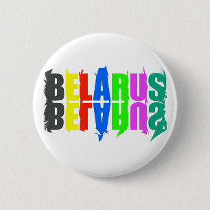 Chapa Redonda De 5 Cm Cartas felices coloridas de Bielorrusia