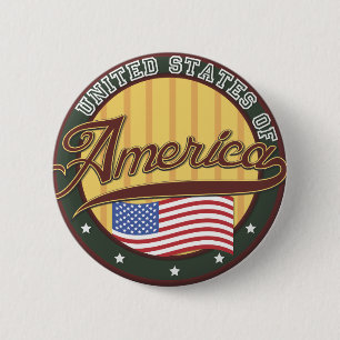Chapa Redonda De 5 Cm cartel de viaje con logotipo americano