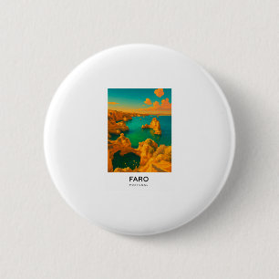 Chapa Redonda De 5 Cm Cartel de viaje de Faro - Portugal