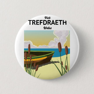 Chapa Redonda De 5 Cm Cartel de viaje de Trefdraeth a pie de mar Café de