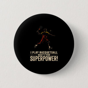 Chapa Redonda De 5 Cm Cartel retro de superpoderes divertidos de raquetb