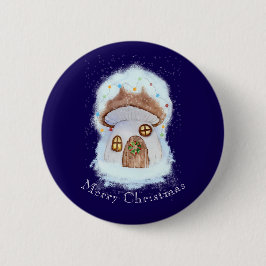 Chapa Redonda De 5 Cm Casa de Cuento de Navidad