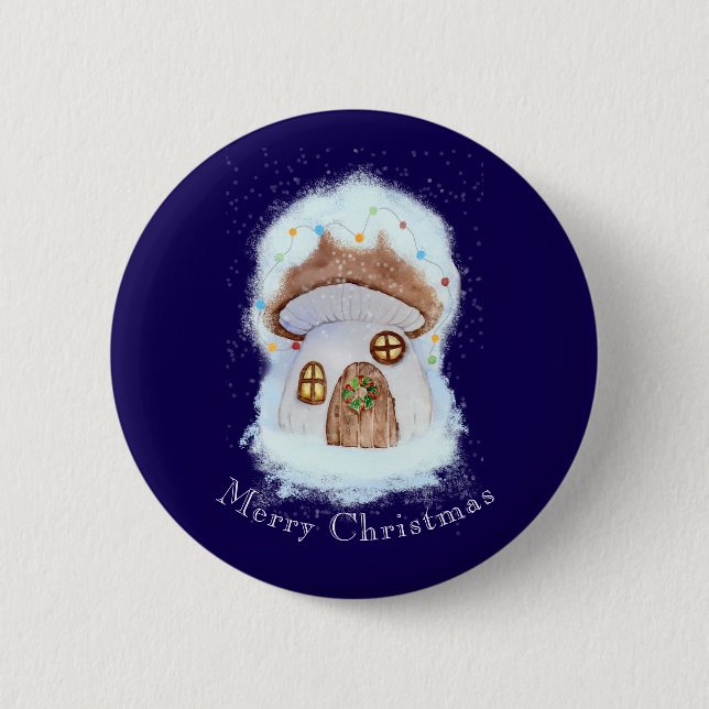 Chapa Redonda De 5 Cm Casa de Cuento de Navidad (Anverso)