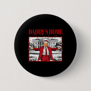 Chapa Redonda De 5 Cm Casa de papi para Navidades Santa Funny Trump Navi