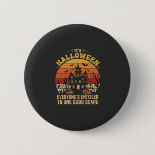 Chapa Redonda De 5 Cm Casa Embrujada de Halloween Un Buen Diseño de Terr