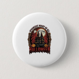 Chapa Redonda De 5 Cm Casa Embrujada Halloween Grabado Antiguo Camiseta 