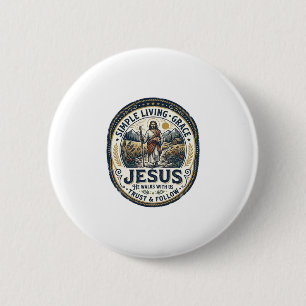 Chapa Redonda De 5 Cm Casa Pequeña de Jesús Vida Lenta Vintage