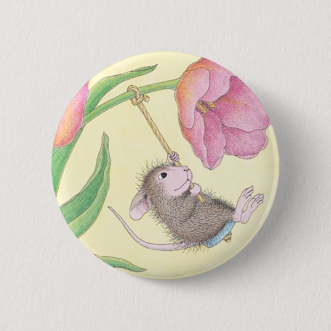 Chapa Redonda De 5 Cm Casa-Ratón Designs® - pernos (Anverso)