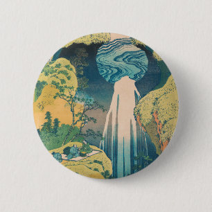 Chapa Redonda De 5 Cm Cascada Amida Hokusai Japón Cascada