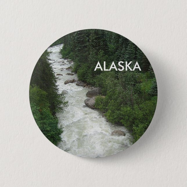 Chapa Redonda De 5 Cm Cascada de Alaska (Anverso)
