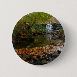 Chapa Redonda De 5 Cm Cascada otoño y naturaleza de Creek Pennsylvania