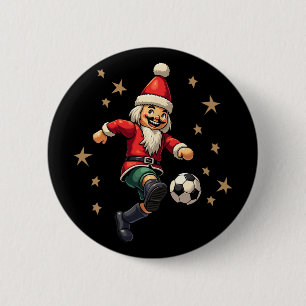 Chapa Redonda De 5 Cm Cascanueces jugando fútbol Navidad Xmas niños 