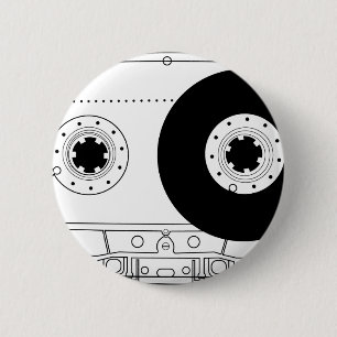 Chapa Redonda De 5 Cm casete gráfico retro de la camiseta del vintage