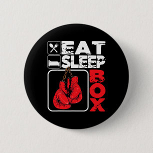Chapa Redonda De 5 Cm Casilla de sueño - Boxeo Boxeador de Gimnasio Boxe