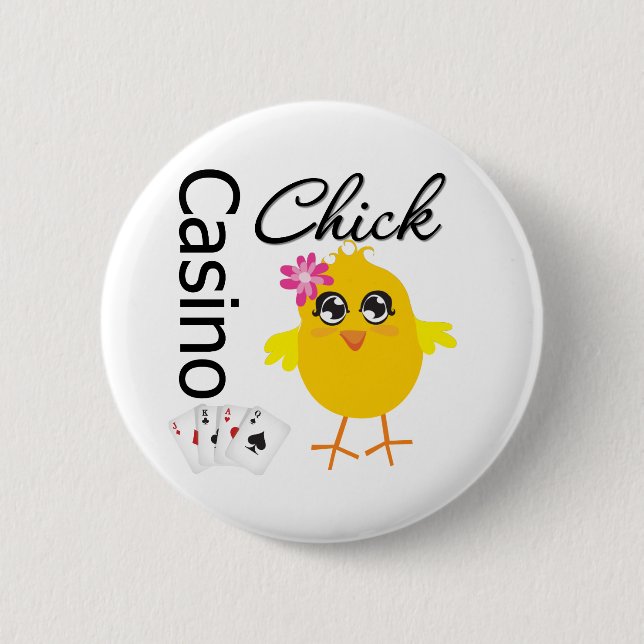 Chapa Redonda De 5 Cm Casino Chick (Anverso)