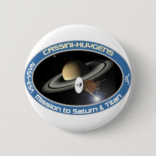 Chapa Redonda De 5 Cm CASSINI - HUYGENS: Misión en Saturn y el titán