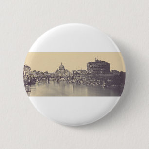 Chapa Redonda De 5 Cm Castillo de Ángel y cúpula del Vaticano