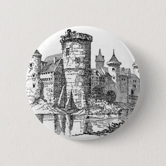 Chapa Redonda De 5 Cm Castillo medieval (Anverso)