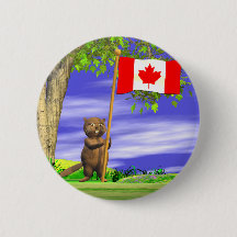 Castor y bandera canadienses