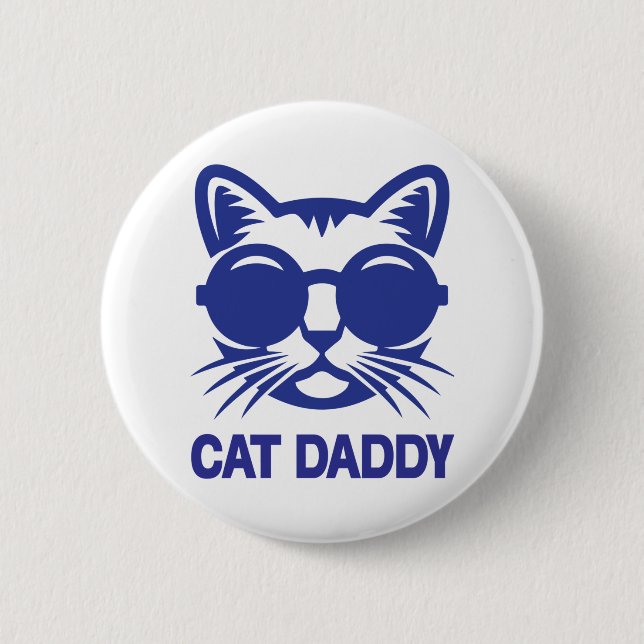 Chapa Redonda De 5 Cm Cat Art Cat Daddy (Anverso)