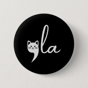 Chapa Redonda De 5 Cm Cat Comma-la Kamala Harris President 2024
