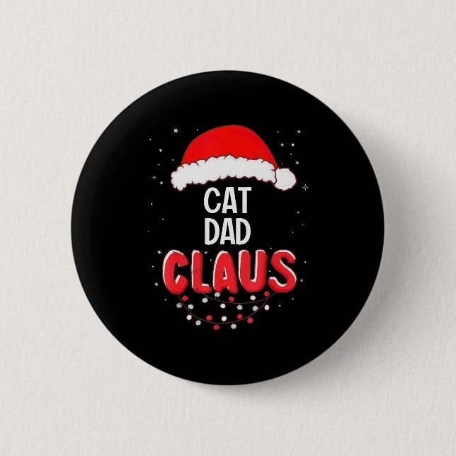 Chapa Redonda De 5 Cm Cat Dad Santa Claus Christmas Matching Costume For (Anverso)