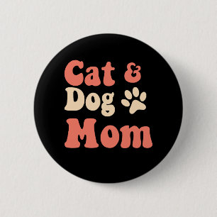 Chapa Redonda De 5 Cm Cat Dog Mom