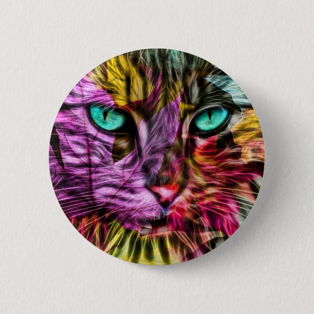 Chapa Redonda De 5 Cm Cat Kitten Artsy (Anverso)