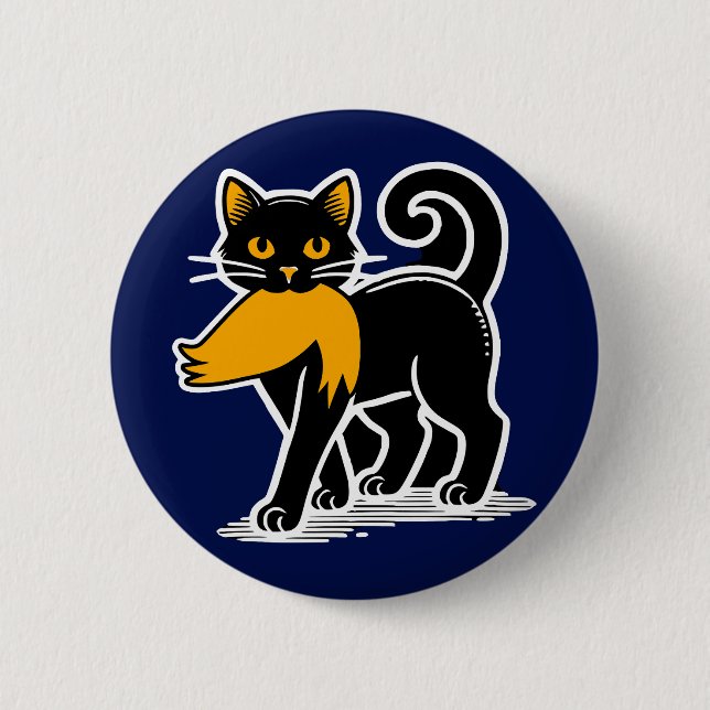 Chapa Redonda De 5 Cm Cat Ladies Kamala | Harris Walz 2024 Blue (Anverso)