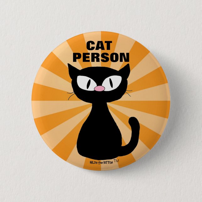Chapa Redonda De 5 Cm CAT PERSON Cat Lover Personalizado Cat round (Anverso)