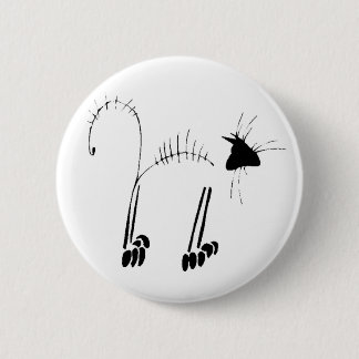 Chapa Redonda De 5 Cm Cat Skeleton