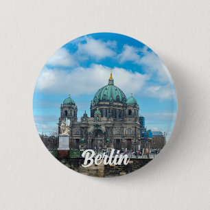 Chapa Redonda De 5 Cm Catedral de Berlín y torre de televisión en Berlín