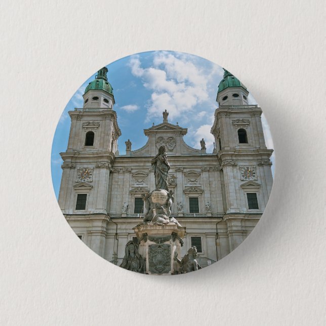 Chapa Redonda De 5 Cm Catedral de Salzburgo (Anverso)