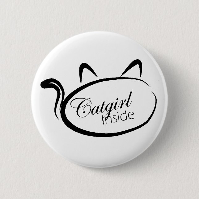 Chapa Redonda De 5 Cm Catgirl dentro (Anverso)
