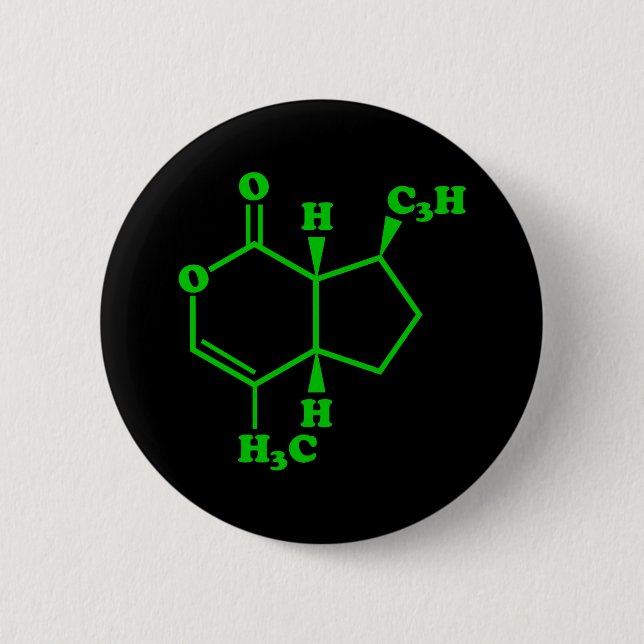 Chapa Redonda De 5 Cm Catnip Nepetalactona Fórmula Química Molecular (Anverso)
