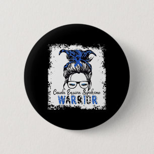 Chapa Redonda De 5 Cm Cauda Equina Warrior Blue Ribbon Awarenes