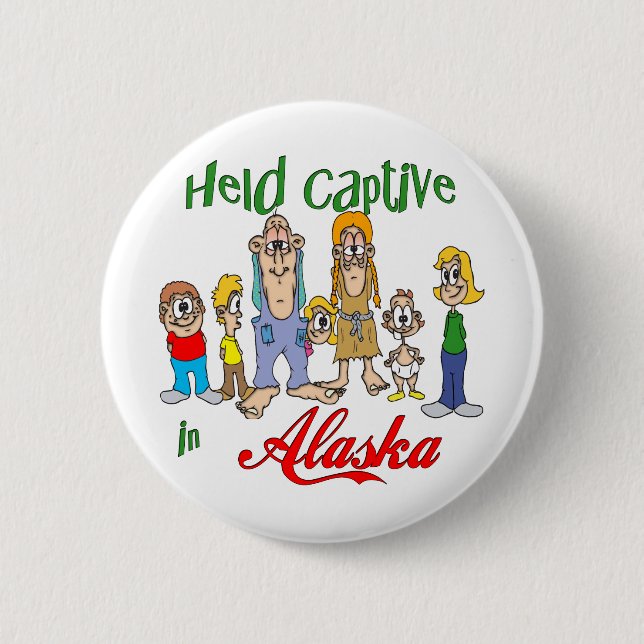 Chapa Redonda De 5 Cm Cautivo en Alaska (Anverso)