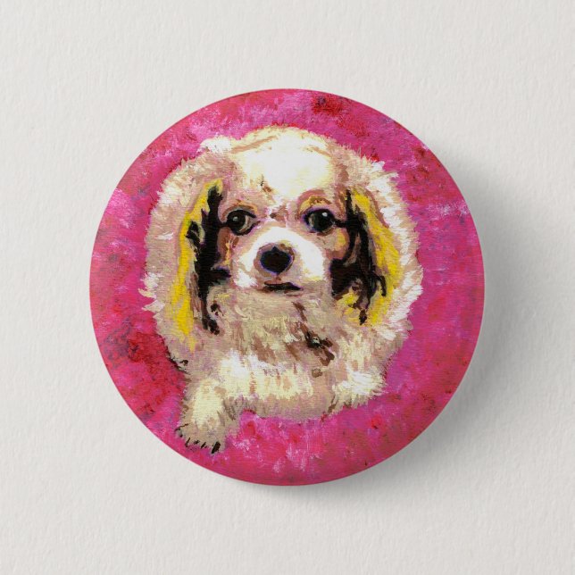 Chapa Redonda De 5 Cm Cavalier King Charles Spaniel (Anverso)