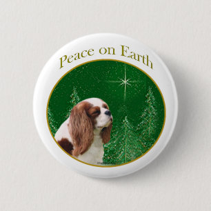 Chapa Redonda De 5 Cm Cavalier King Charles Spaniel Peace