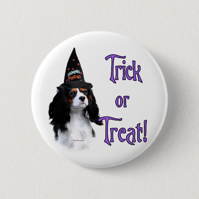 Chapa Redonda De 5 Cm Cavalier King Charles Spaniel Trick (Anverso)